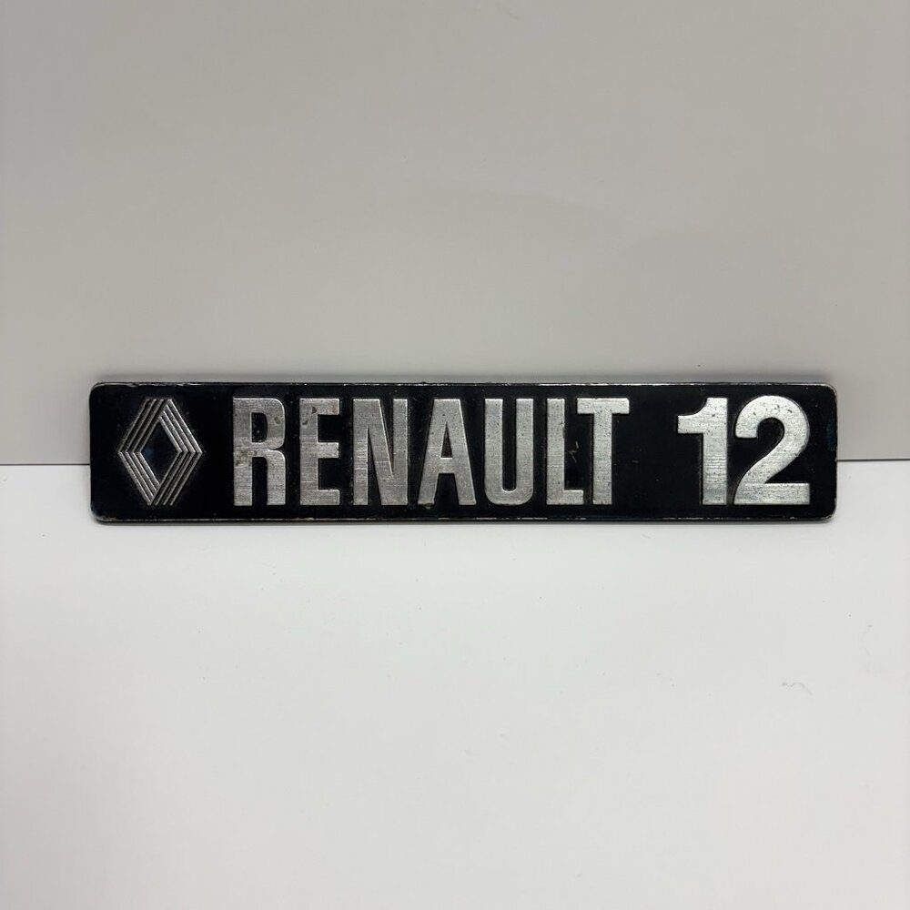 Vintage Renault 12 Rear Emblem Badge Logo Bichet France OEM